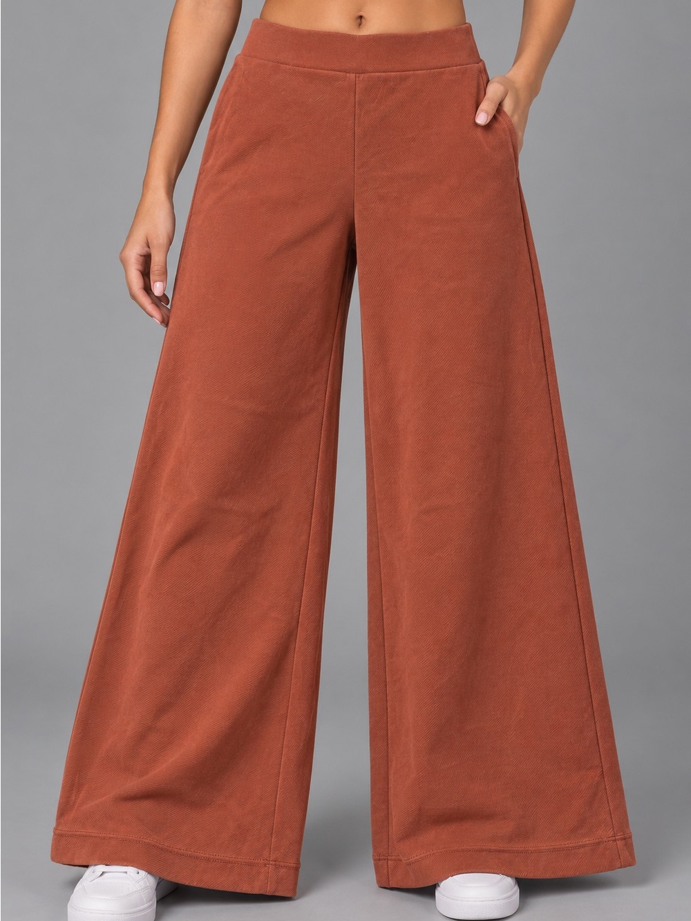 LOFT Petite Rust Brown Wide Leg Pull-On Pants XS Petite